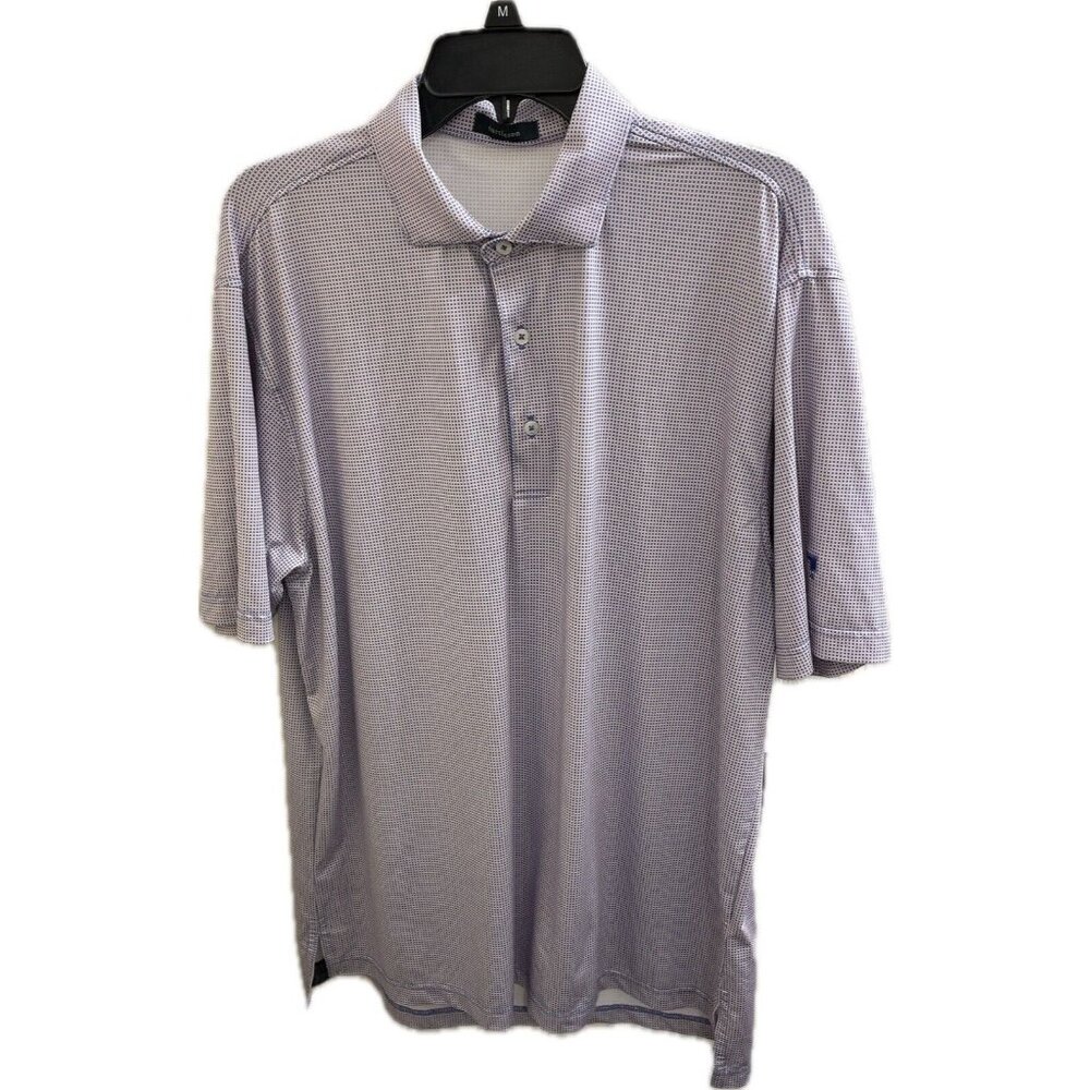 Turtleson Golf Shirt Men's Large Purple Pink  Geometric Performance Polo 1914